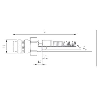 GNIAZDO SZYBKOZŁĄCZA TYP 21 (DN 5) PRZYŁĄCZE DO WĘŻA Z TWORZYWA 6 X 8 MM, ZE SPRĘŻYNĄ, RQS 21KAKK08MPX (21KAKK08MPX RQS)