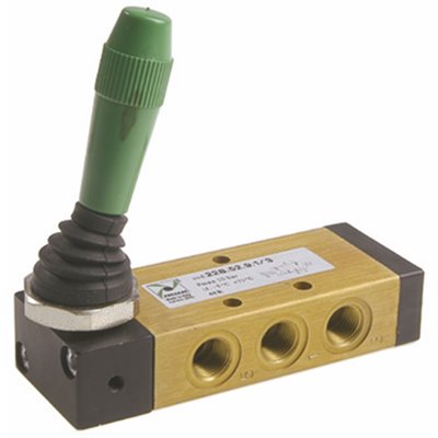 PX ZAWÓR MECHANICZNY 5/2 G1/8 DŻWIGNIA, POWRÓT SPRĘŻYNA, CZARNY