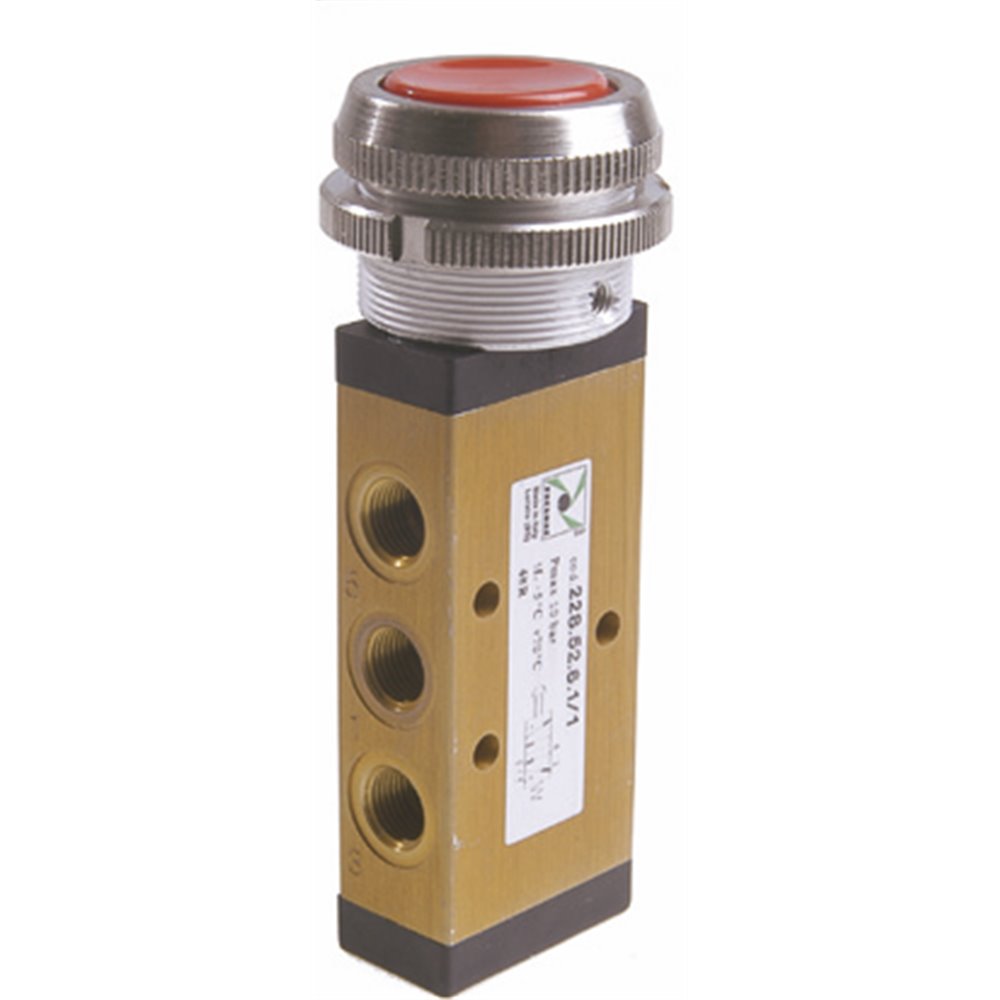 PX ZAWÓR MECHANICZNY G 1/8 5/2 PRZYCISK 30 CZERWONY.